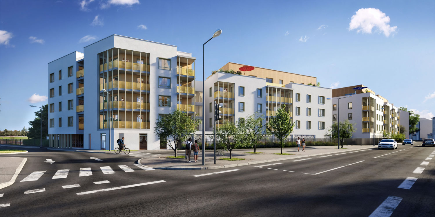 Façade de la résidence Le Carré Gerland