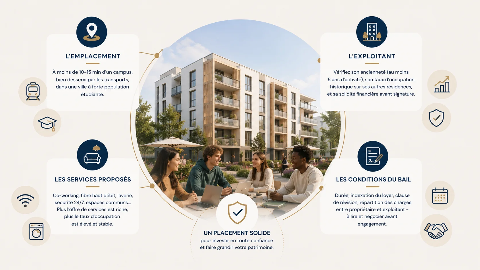 Résidence étudiante bien située — emplacement et services