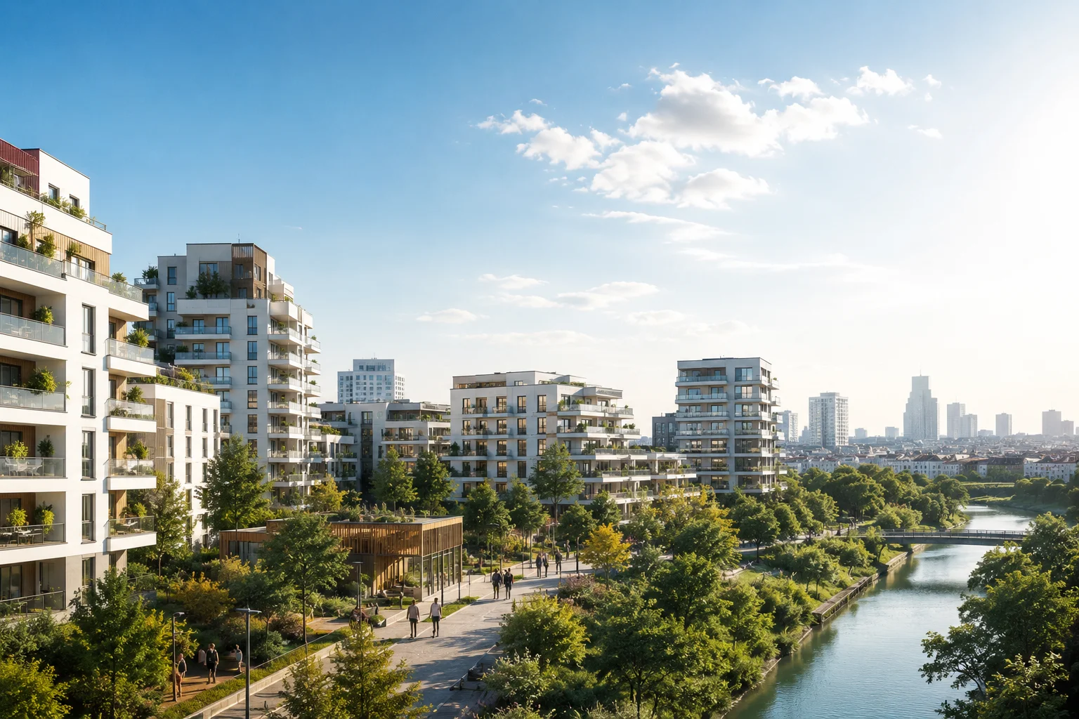 Chantier immobilier neuf France 2026 — résidence collective RE2020